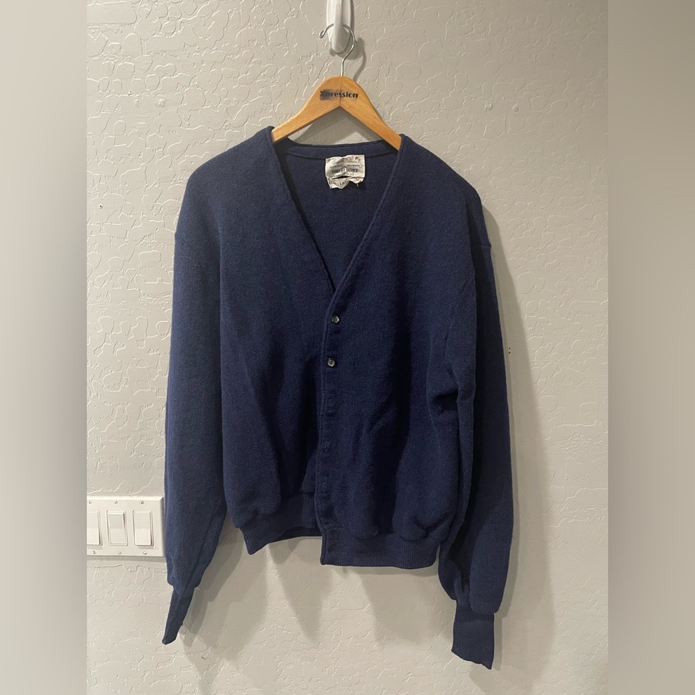Vintage Arnold Palmer Navy Blue Golf Cardigan‎ Large